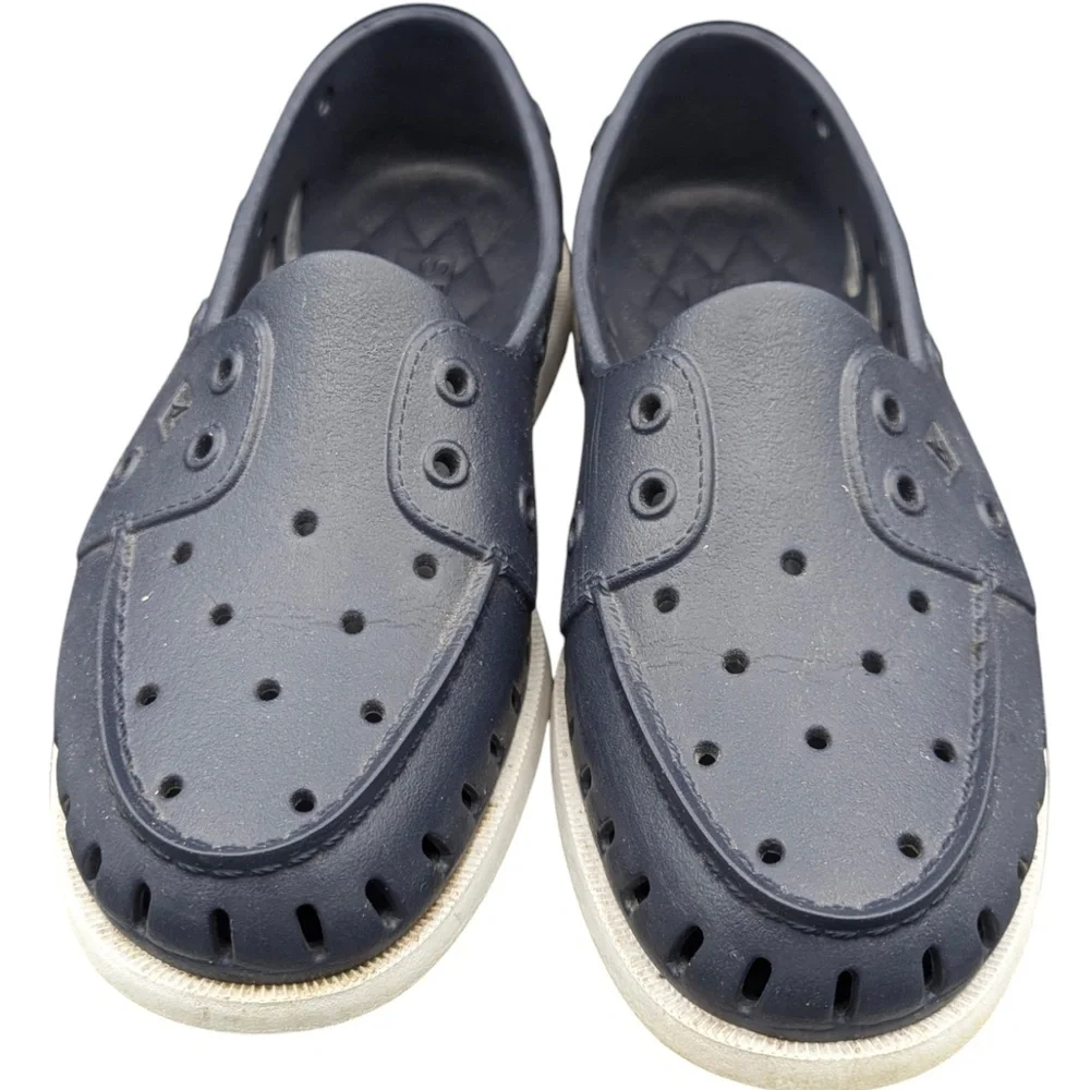 Sperry Top-Sider Boat Float‎ Non Marking Slip On Loafers Blue White  Shoes 6